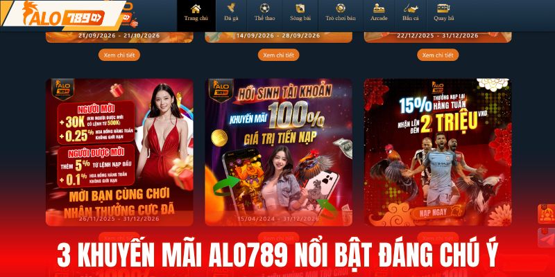 3 khuyến mãi ALO789 nổi bật đáng chú ý