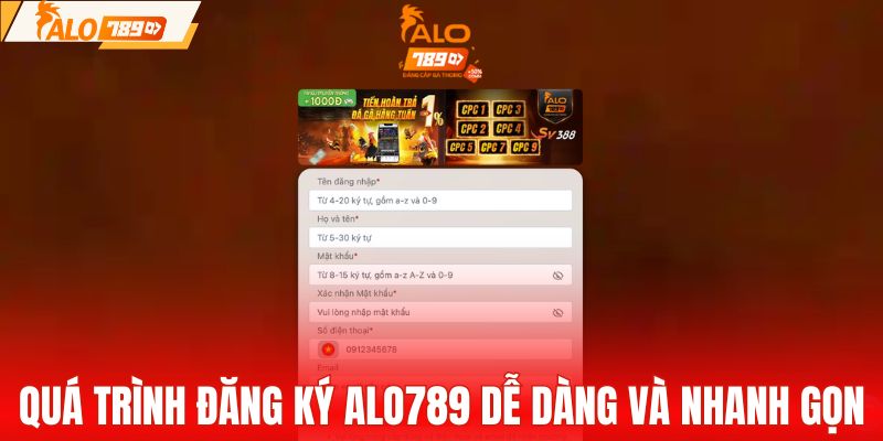 Quá trình đăng ký ALO789 dễ dàng và nhanh gọn